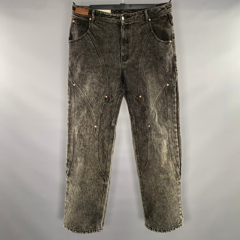 ANDERSON BELL Size 36 Black Wash Cotton Baggy Jeans